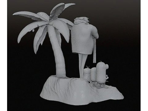DESPICABLE ME DIORAMA MINIONS CUTTED 3D Print Model