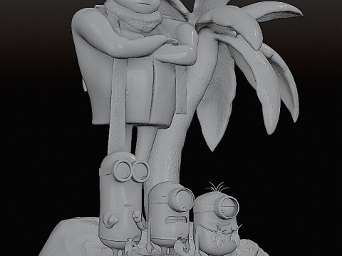 DESPICABLE ME DIORAMA MINIONS CUTTED 3D 프린트 모델
