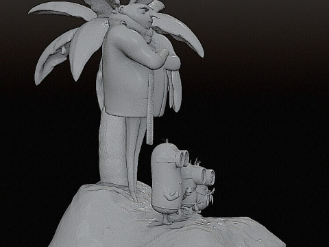 DESPICABLE ME DIORAMA MINIONS CUTTED 3D 프린트 모델