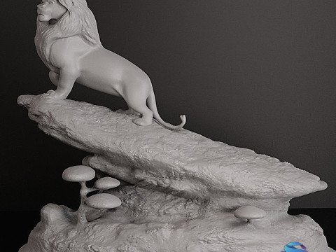 The lion king diorama STL 3D-Druckmodell