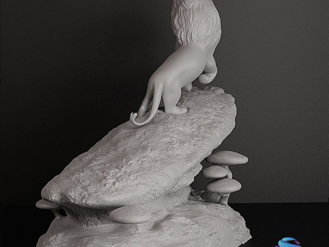 The lion king diorama STL 3D-Druckmodell