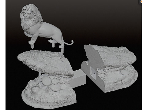 The lion king diorama STL 3D-Druckmodell