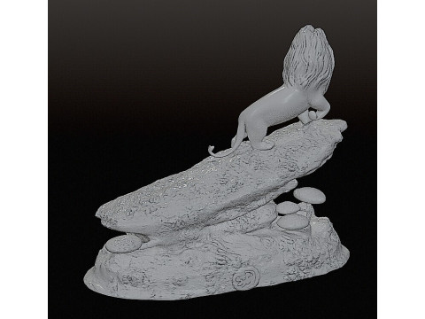 The lion king diorama STL 3D-Druckmodell