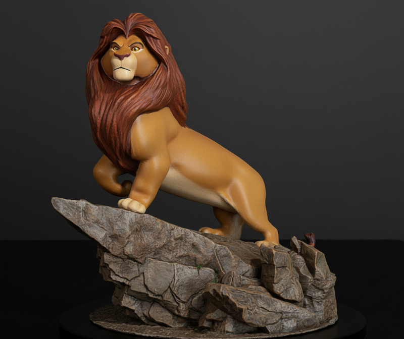 The Lion King Diorama STL 3D Printable 3-Piece Snap-Fit Full Figure 3D Print Model .c4d .max .obj .3ds .fbx .stl .blend 