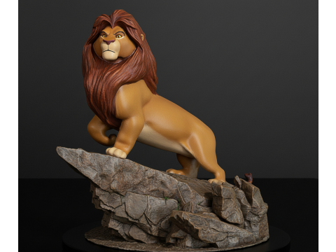 The Lion King Diorama STL 3D Printable 3-Piece Snap-Fit Full Figure 3D 打印模型