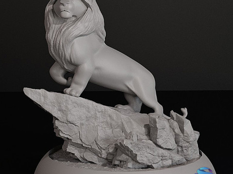 The Lion King Diorama STL 3D Printable 3-Piece Snap-Fit Full Figure 3D Print Model