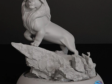 The Lion King Diorama STL 3D Printable 3-Piece Snap-Fit Full Figure 3D Print Model