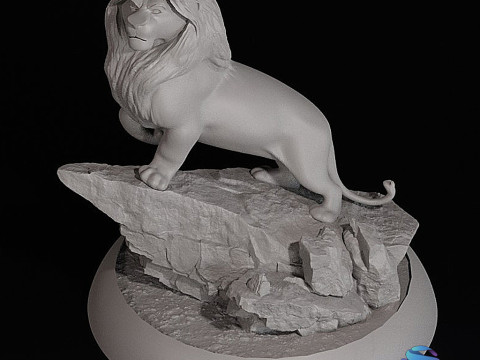 The Lion King Diorama STL 3D Printable 3-Piece Snap-Fit Full Figure 3D Print Model