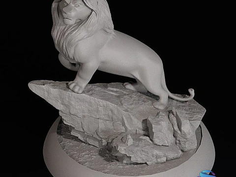The Lion King Diorama STL 3D Printable 3-Piece Snap-Fit Full Figure 3D Print Model
