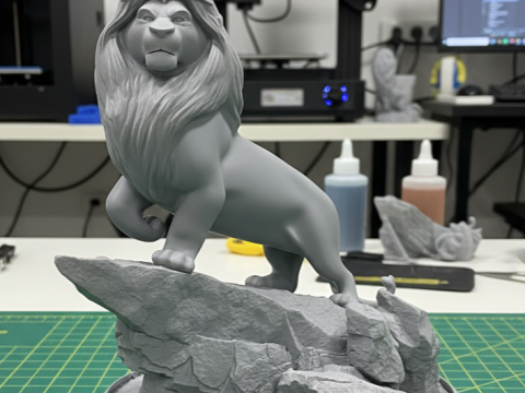 The Lion King Diorama STL 3D Printable 3-Piece Snap-Fit Full Figure 3D Print Model