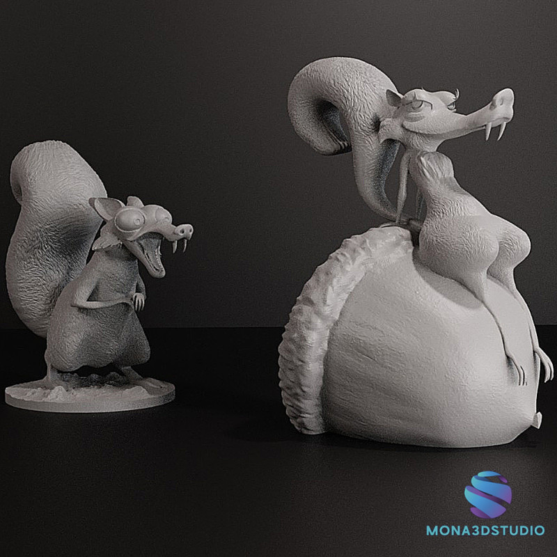 Scrat Scratte s with Presupported STL Files 3D Baskı Modeli .c4d .max .obj .3ds .fbx .stl .blend 