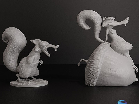 Scrat Scratte s with Presupported STL Files 3D Baskı Modeli