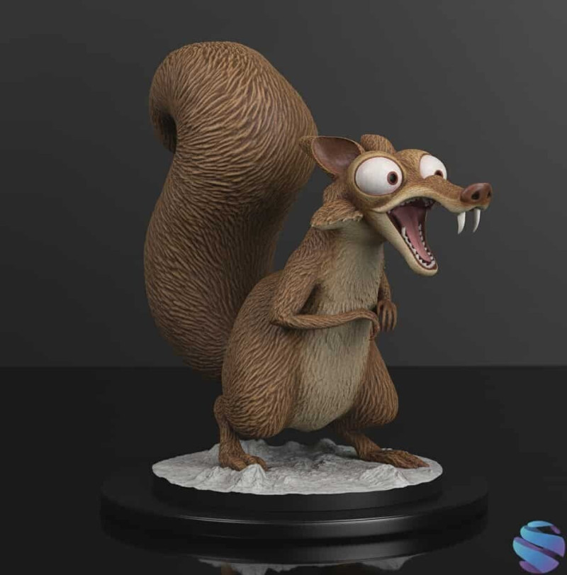 Scrat Scratte s with Presupported STL Files 3D Baskı Modeli .c4d .max .obj .3ds .fbx .stl .blend