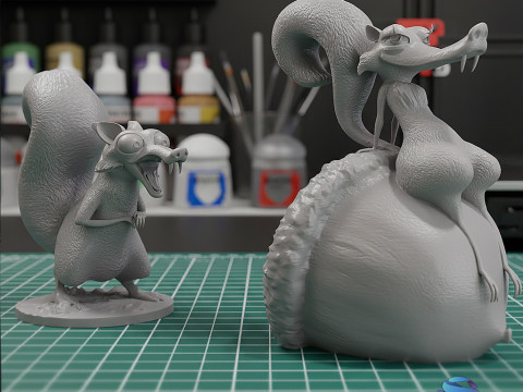 Scrat Scratte s with Presupported STL Files 3D Baskı Modeli