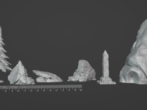 Forest Terrain Pack 1 - Tabletop STL Set Pre-Supported 3Dプリントモデル