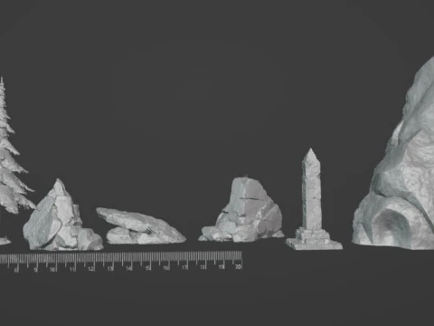 Forest Terrain Pack 1 - Tabletop STL Set Pre-Supported 3D Print Model
