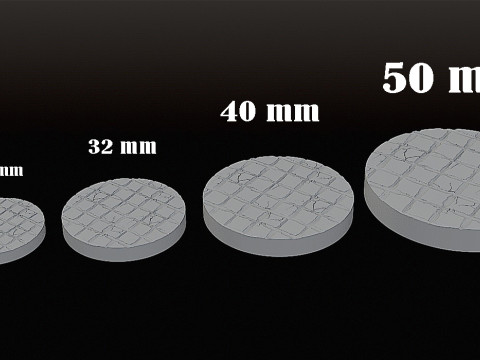 Ree Fantasy Base Damaged Floor Tiles 25-32-40-50mm SLA Pre-Supported STL 3D-printmodel