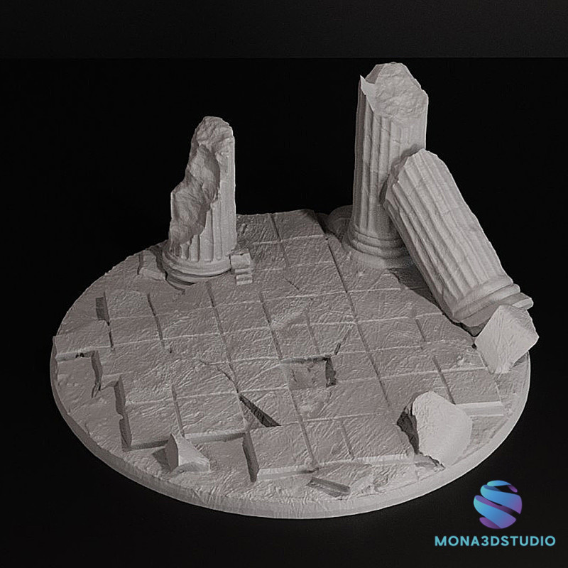 Ancient Ruins Base Set Broken Floor Roman Columns 25-32-40-50mm Pre-supported for SLA Modelo de impresión 3D .c4d .max .obj .3ds .fbx .stl .blend 