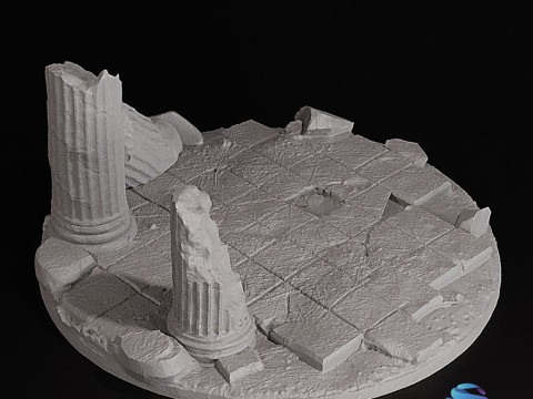 Ancient Ruins Base Set Broken Floor Roman Columns 25-32-40-50mm Pre-supported for SLA Modelo de impresión 3D