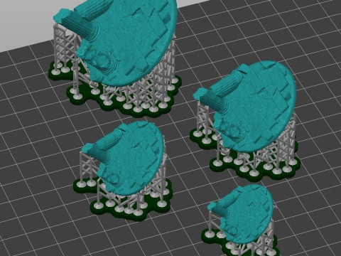 Ancient Ruins Base Set Broken Floor Roman Columns 25-32-40-50mm Pre-supported for SLA Modelo de impresión 3D