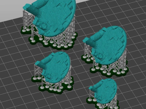 Ancient Ruins Base Set Broken Floor Roman Columns 25-32-40-50mm Pre-supported for SLA 3D Print Model