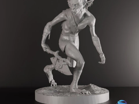 Goblin Warriors 3 Highly Detailed Miniatures STL Presupported Chitubox 3D Print Model