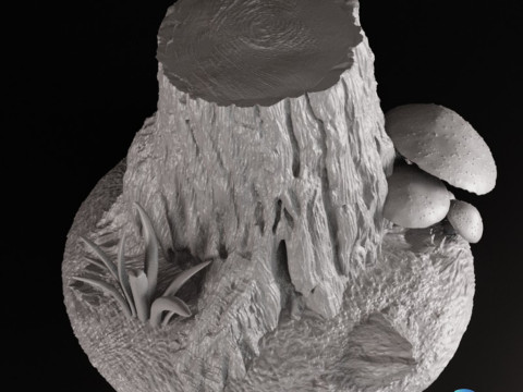 Chopped Tree Terrain Miniature Pre-Supported STL 3D Принт Модель