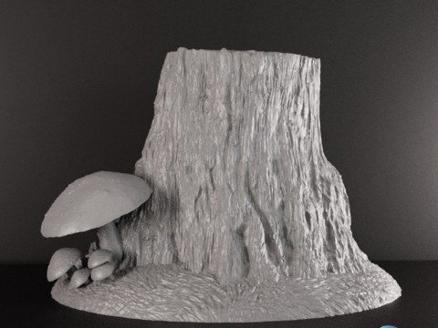 Chopped Tree Terrain Miniature Pre-Supported STL 3D Принт Модель