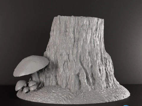 Chopped Tree Terrain Miniature Pre-Supported STL 3D Print Model