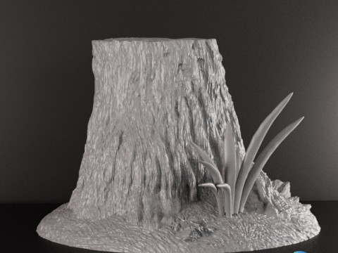 Chopped Tree Terrain Miniature Pre-Supported STL 3D Принт Модель