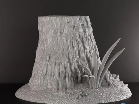 Chopped Tree Terrain Miniature Pre-Supported STL 3D Print Model