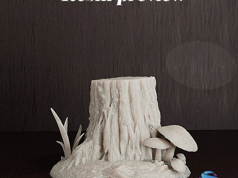 Chopped Tree Terrain Miniature Pre-Supported STL 3D Принт Модель