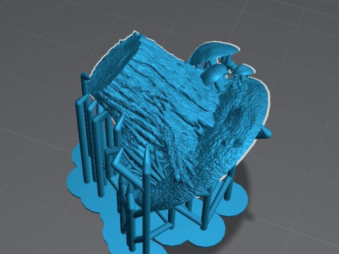Chopped Tree Terrain Miniature Pre-Supported STL 3D Принт Модель