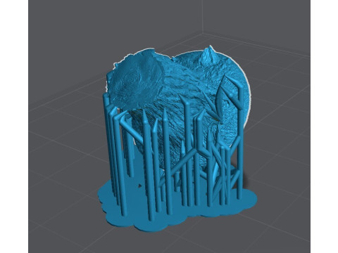 Chopped Tree Terrain Miniature Pre-Supported STL 3D Принт Модель