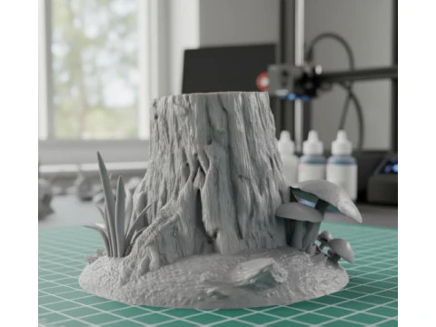 STL pre-supportato in miniatura del terreno dell'albero tagliato Modello di stampa 3D