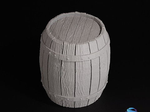 Highly Detailed Barrel Miniature 20mm 25mm Pre-supported STL for SLA PrusaSlicer Ready Modelo de impresión 3D
