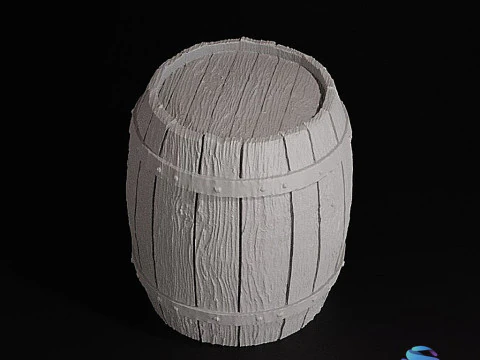 Highly Detailed Barrel Miniature 20mm 25mm Pre-supported STL for SLA PrusaSlicer Ready 3D Print Model