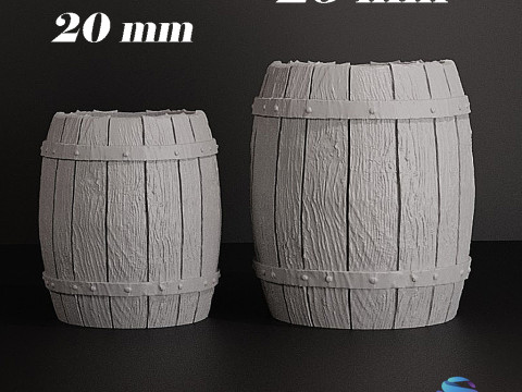 Highly Detailed Barrel Miniature 20mm 25mm Pre-supported STL for SLA PrusaSlicer Ready 3Dプリントモデル