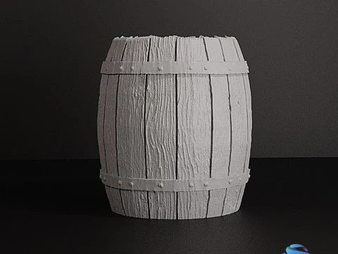 Highly Detailed Barrel Miniature 20mm 25mm Pre-supported STL for SLA PrusaSlicer Ready 3D Print Model