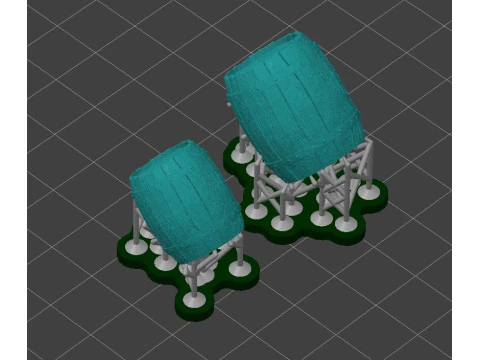 Highly Detailed Barrel Miniature 20mm 25mm Pre-supported STL for SLA PrusaSlicer Ready 3D Print Model
