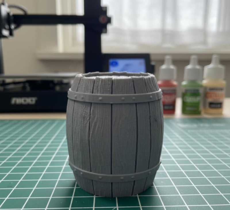 Miniatur Barel Sangat Detail 20mm 25mm STL yang didukung sebelumnya untuk SLA PrusaSlicer Siap Model Cetak 3D .c4d .max .obj .3ds .fbx .stl .blend 