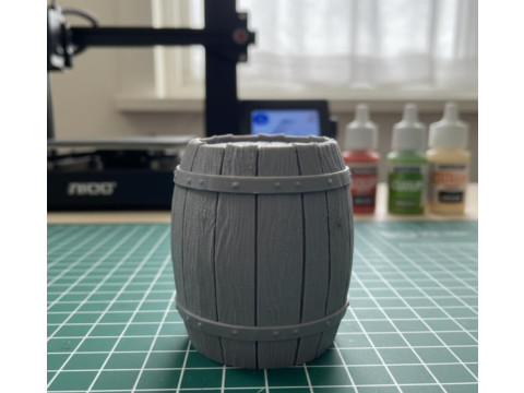 Highly Detailed Barrel Miniature 20mm 25mm Pre-supported STL for SLA PrusaSlicer Ready 3D printmodel