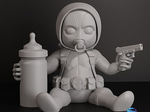 Baby Deadpool Sitting 3D Принт Модель