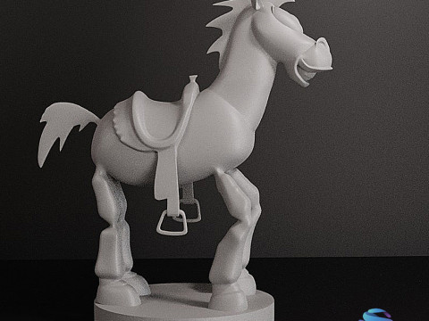 Bullseye Toy Horse 10cm Action Figure STL with Base Pre-Supported for Resin Printing 3Dプリントモデル