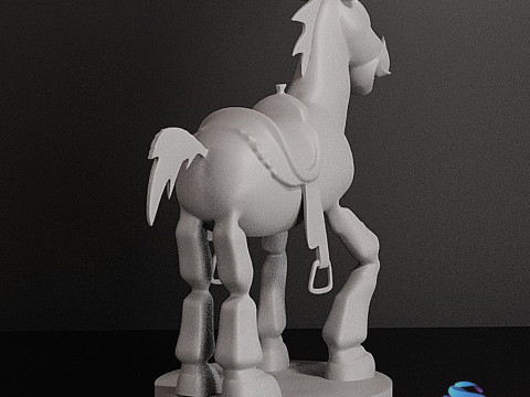 Bullseye Toy Horse 10cm Action Figure STL with Base Pre-Supported for Resin Printing 3Dプリントモデル
