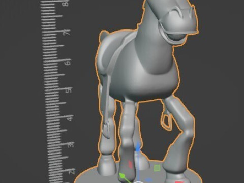 Bullseye Toy Horse 10cm Action Figure STL with Base Pre-Supported for Resin Printing 3Dプリントモデル
