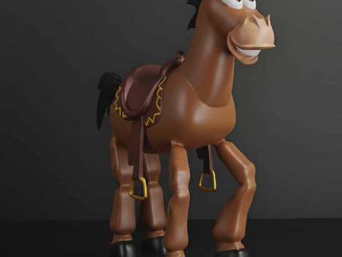 Bullseye Toy Horse 10cm Action Figure STL with Base Pre-Supported for Resin Printing Modelo de Impressão 3D