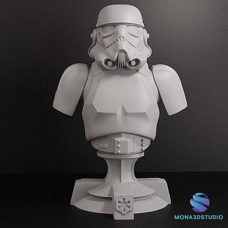 Stormtrooper BUST 10 cm 3D Принт Модель .c4d .max .obj .3ds .fbx .stl .blend