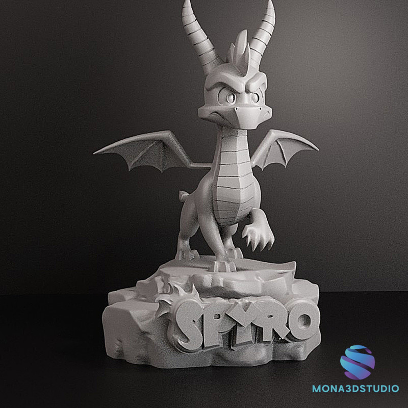 Stl - Spyro figure cutted 12 cm 3D Baskı Modeli .c4d .max .obj .3ds .fbx .stl .blend 