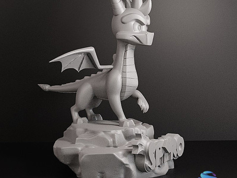 Stl - Spyro figure cutted 12 cm 3D Baskı Modeli
